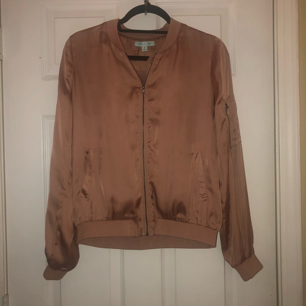 Women’s Rose Gold Bomber Jacket